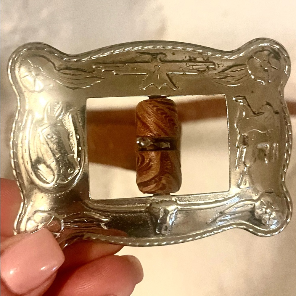 Silver Western Belt buckle and belt women’s xs
